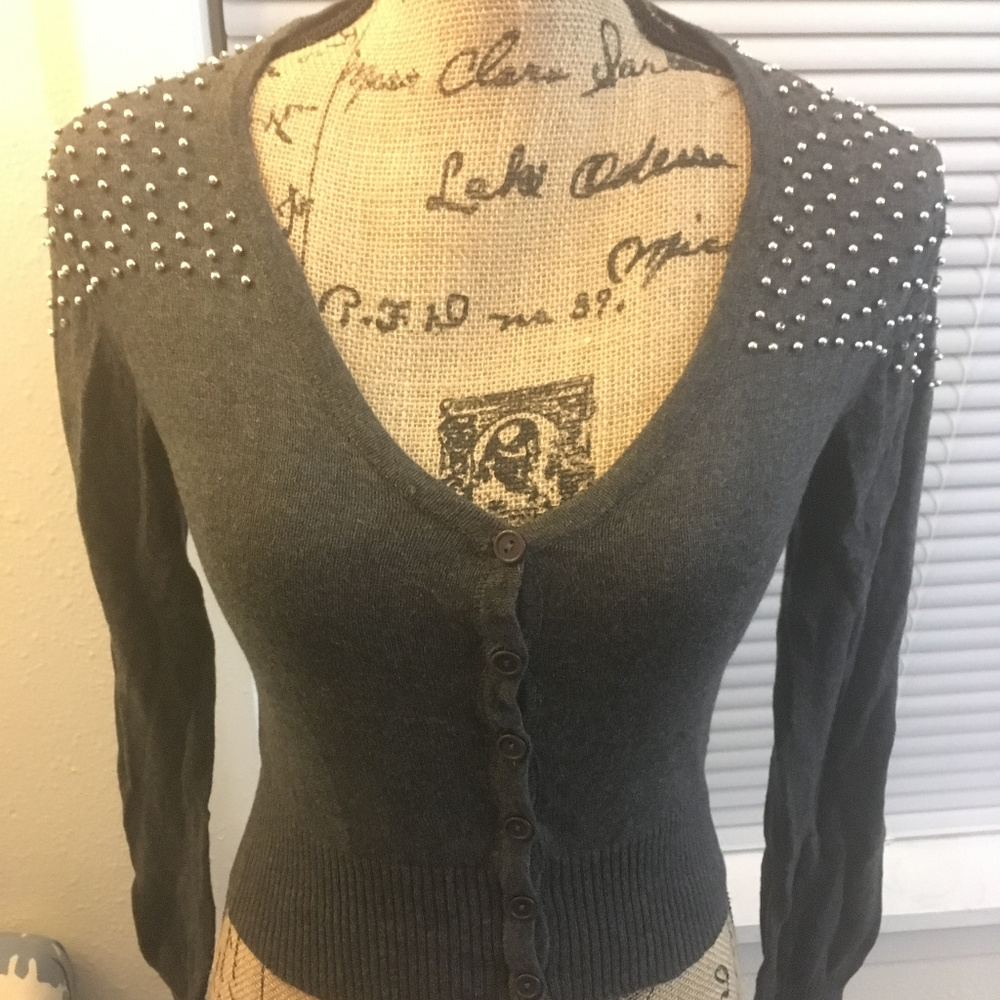NWOT Sievercute beaded sweater cardigan S small